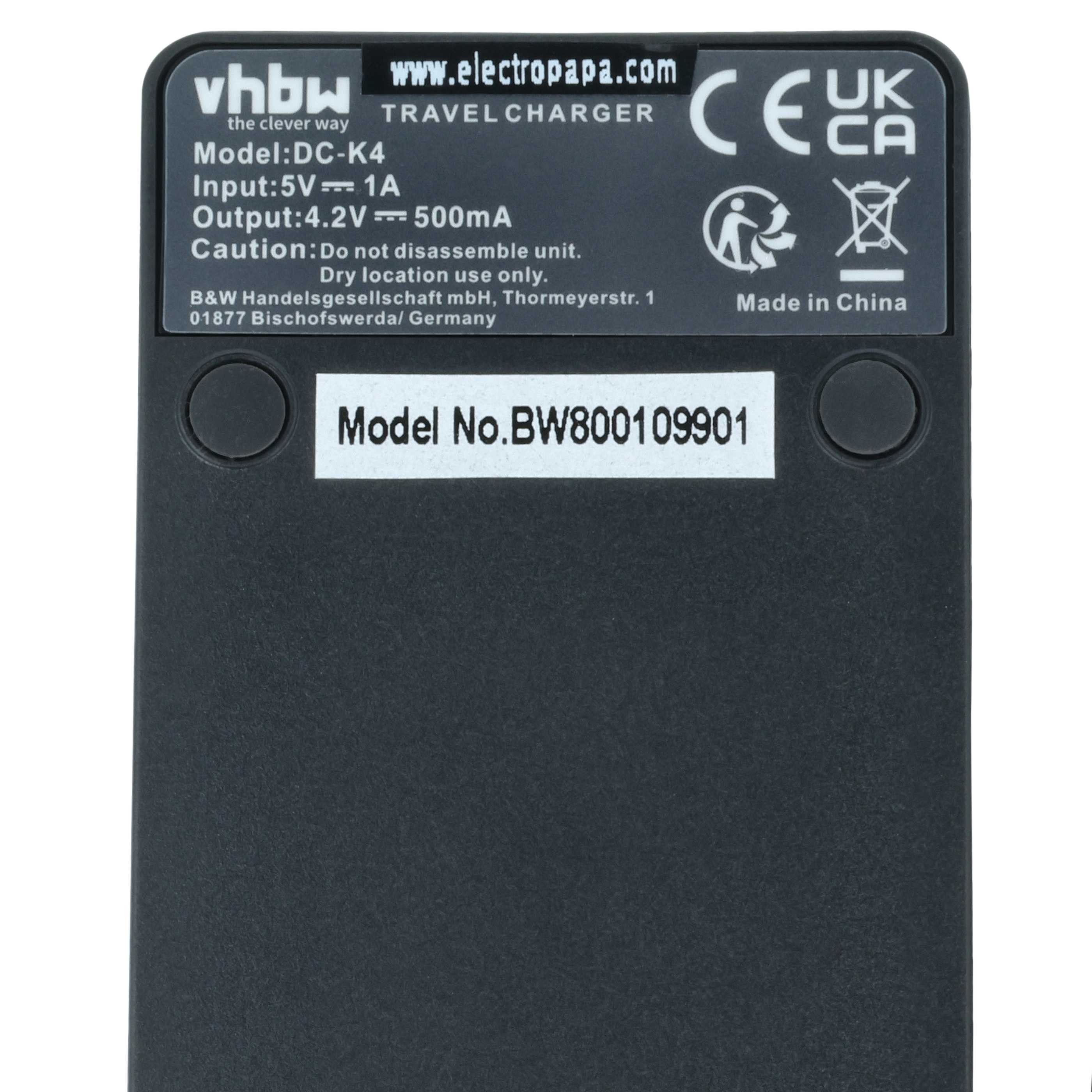vhbw passend für Canon Digital Ixus 70, 30, 75, 60, 65, 255 HS, 40, 50, 55, Kamera-Ladegerät (Ladestation zum Laden eines Akkus an jeder USB-Buchse z.B. am PC) – Bild 5 von 5