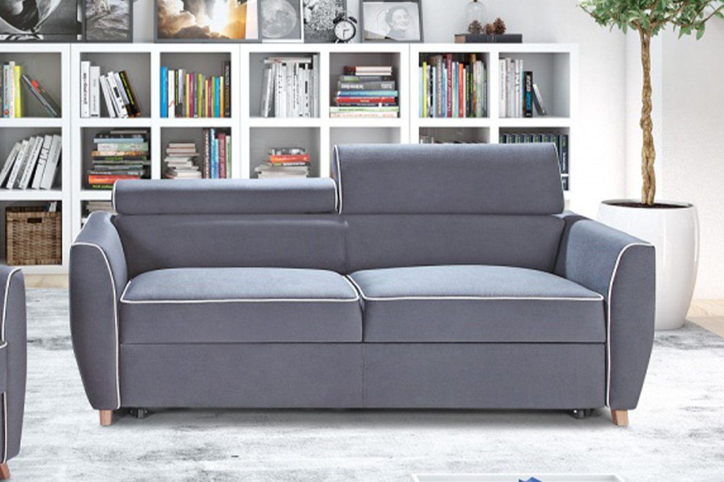 JVmoebel Sofa, Sofa 3 Sitzer Couch Design Modern Textil Bettfunktion Dreisitzer