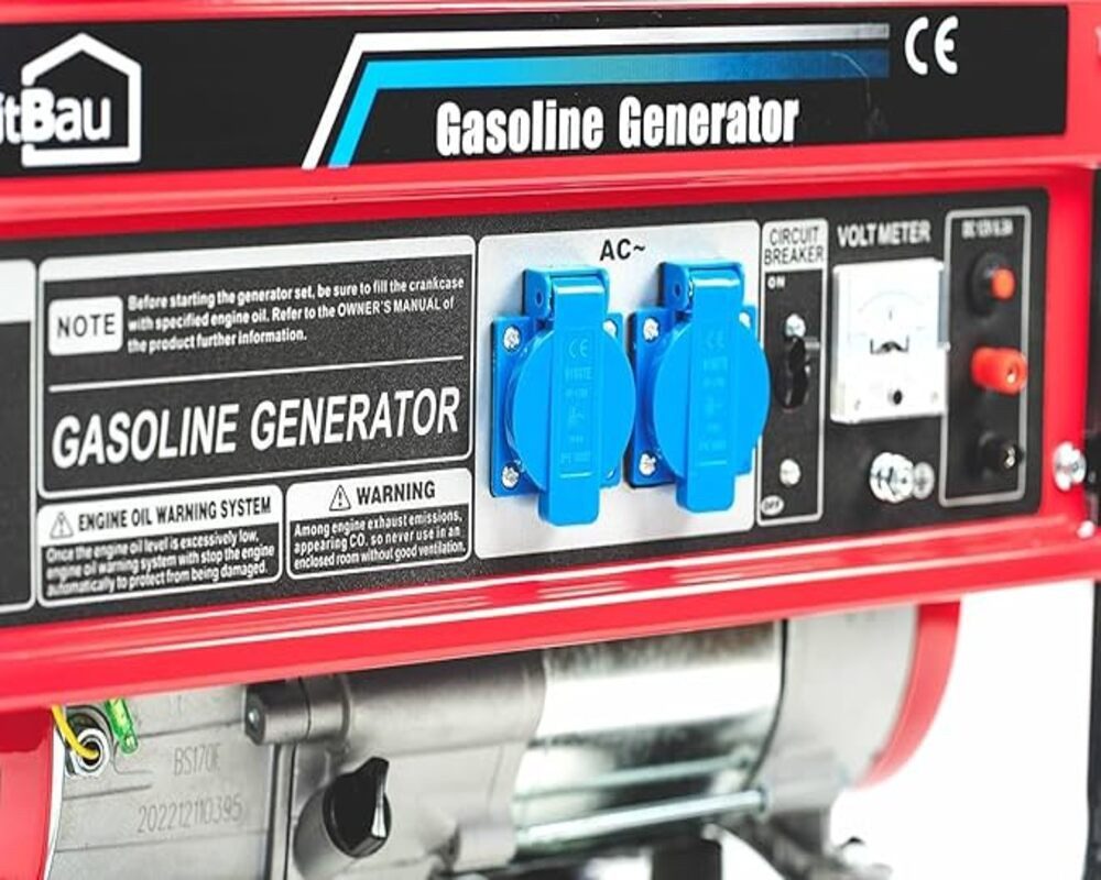 doitBau Stromgenerator Premium Kupfer Motor Stromgenerator Benzin Stromerzeuger 3000W, 3 in kW