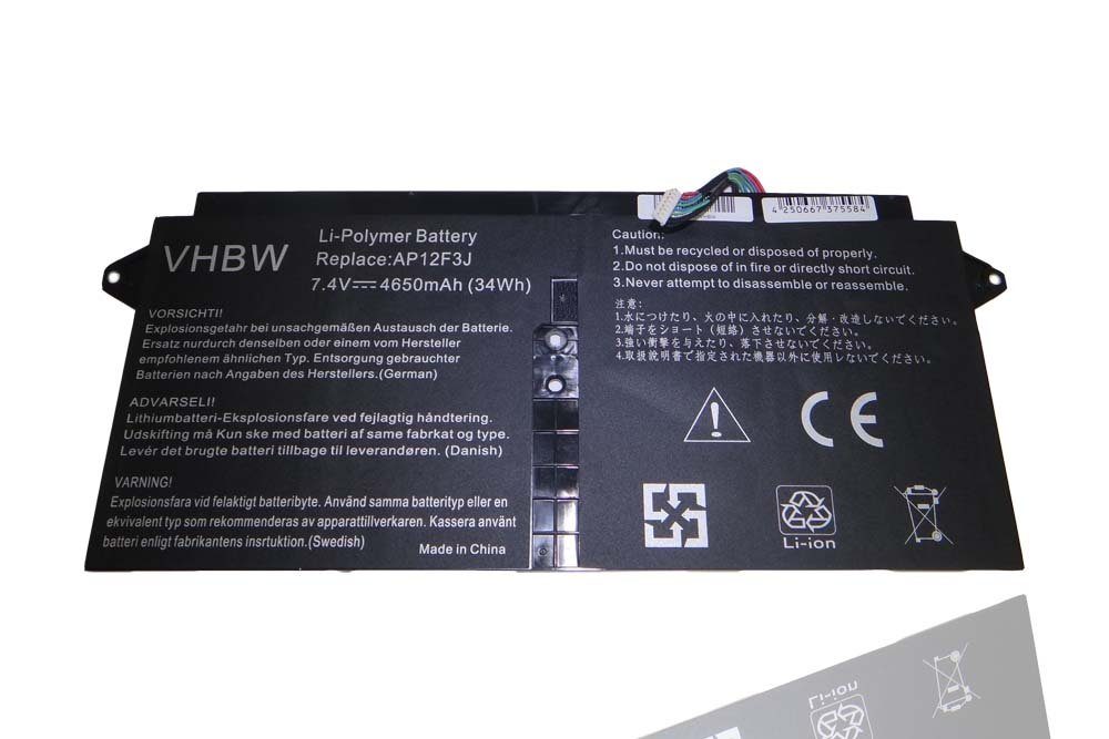 vhbw kompatibel mit Acer Aspire S7, S7 13, S7-391 Laptop-Akku Li-Polymer 4650 mAh (7,4 V)