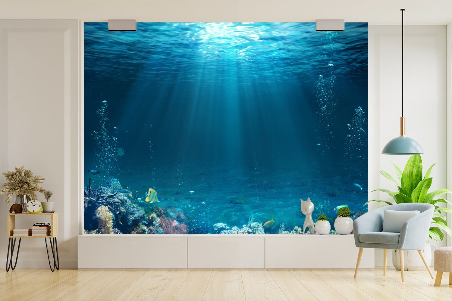 Ozean St), bedruckt, Tapete Vinyl Fische Korallen, - Wohnzimmer, - (6 Matt, MuchoWow Kinderzimmer, Fototapete für Wallpaper Schlafzimmer,