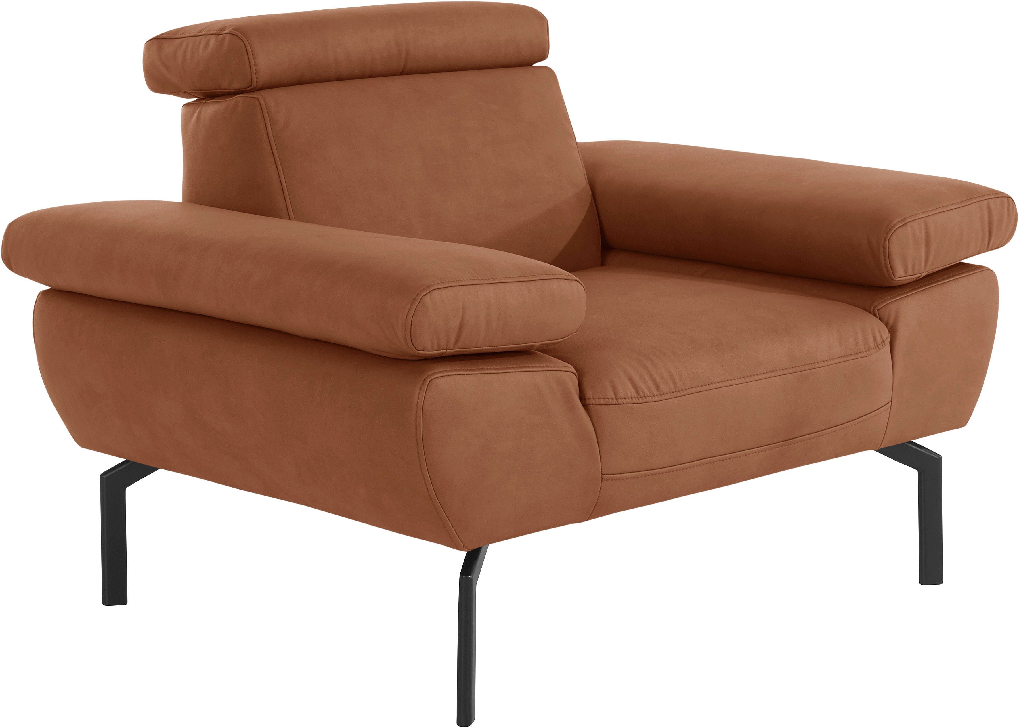 Places of Style Sessel mit Lederoptik in Luxus, wahlweise Luxus-Microfaser Rückenverstellung, Trapino