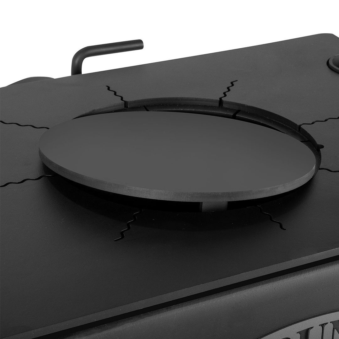 Bruno Kaminofen Bruno® Werkstattofen Mini II mit Herdplatte schwarz 9 kW Stahl A, 9 kW