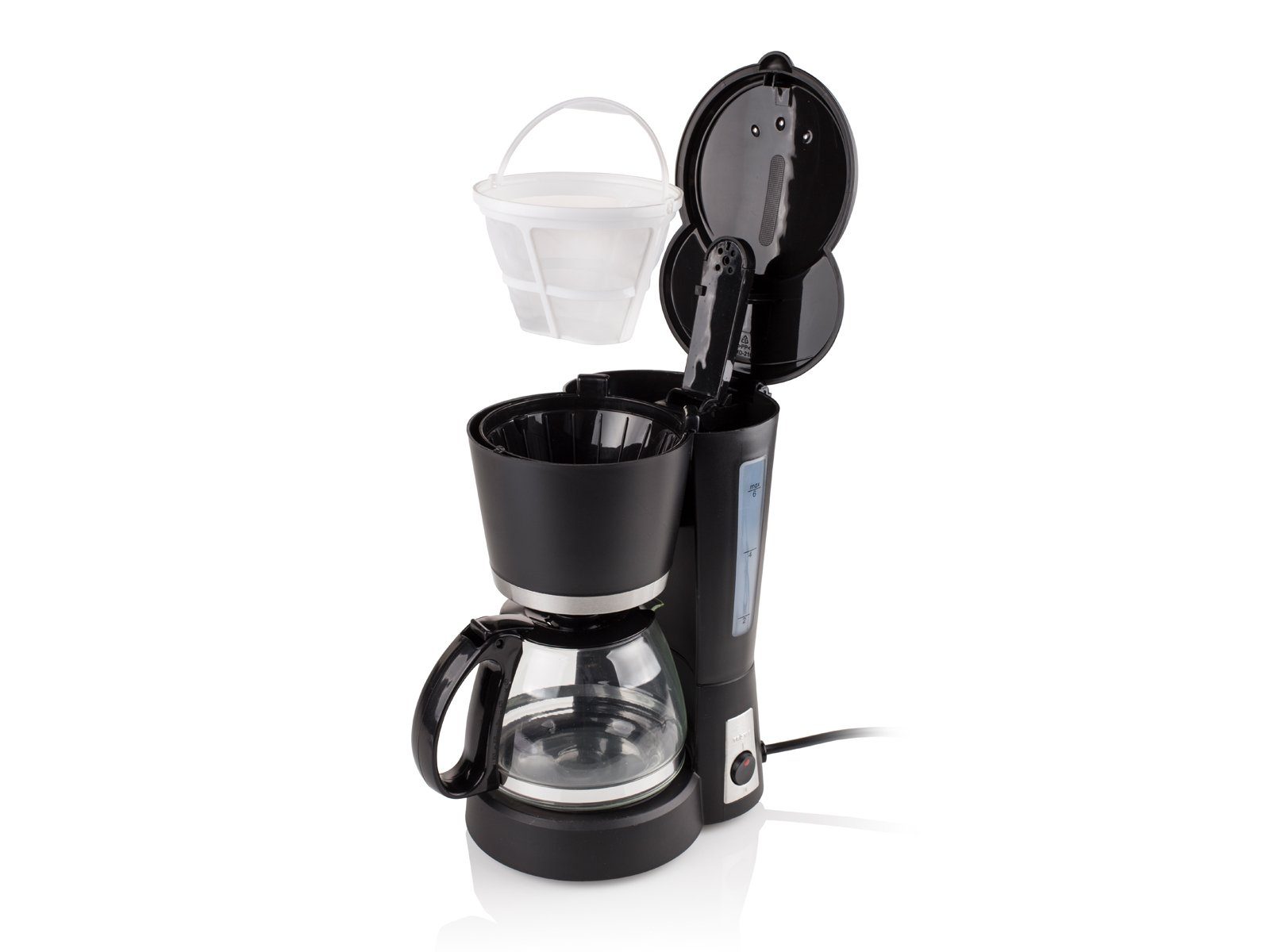 Tristar Filterkaffeemaschine, 1.2l Kaffeekanne, Permanentfilter, kleine 12 Tassen Kaffee-Filtermaschine mit Glaskanne für Filterkaffee