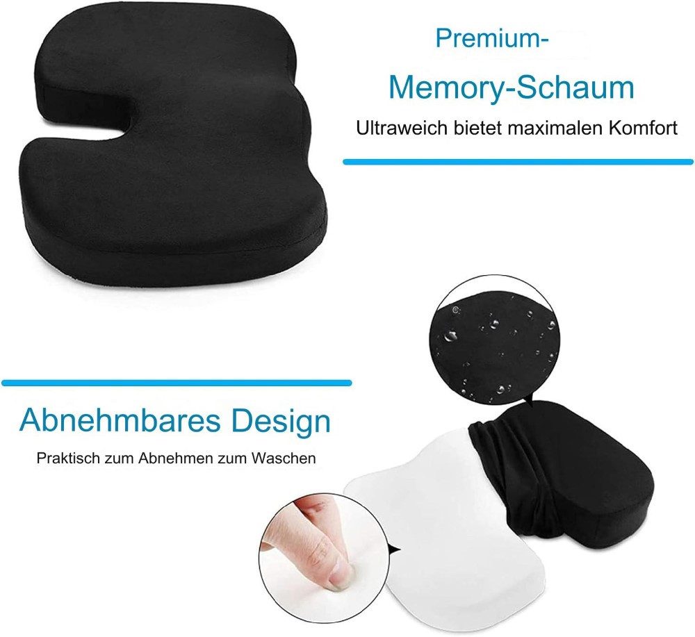 Arova Steißbeinkissen Steißbein Orthopädisches Memory-Sitzkissen für Auto, günstig online kaufen