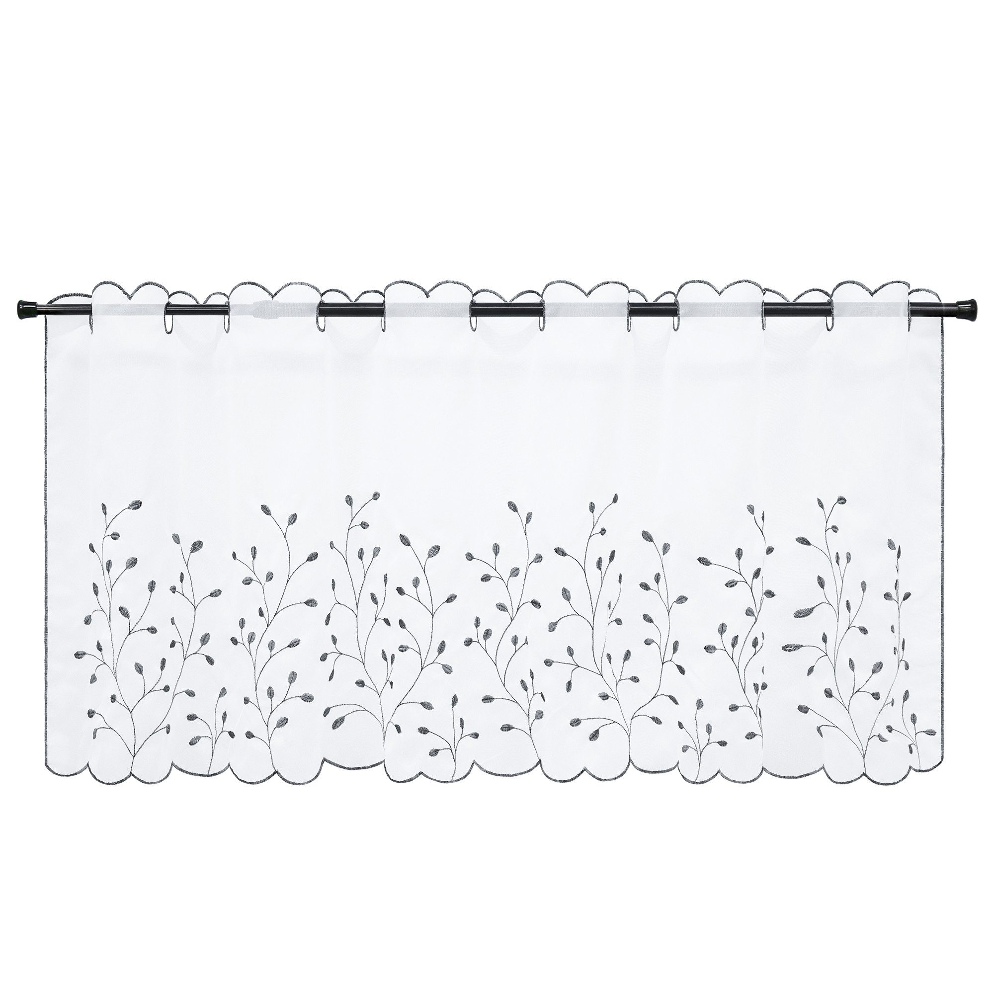 Joyswahl Scheibengardine (1 St), Stangendurchzug, transparent, Stickerei Ku günstig online kaufen