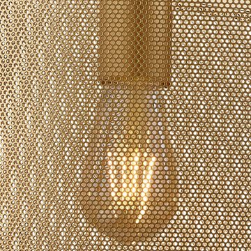 etc-shop Hängeleuchte, Leuchtmittel nicht inklusive, Design Hänge Decken Leuchte Käfig Design Wohn Zimmer Pendel Lampe GOLD