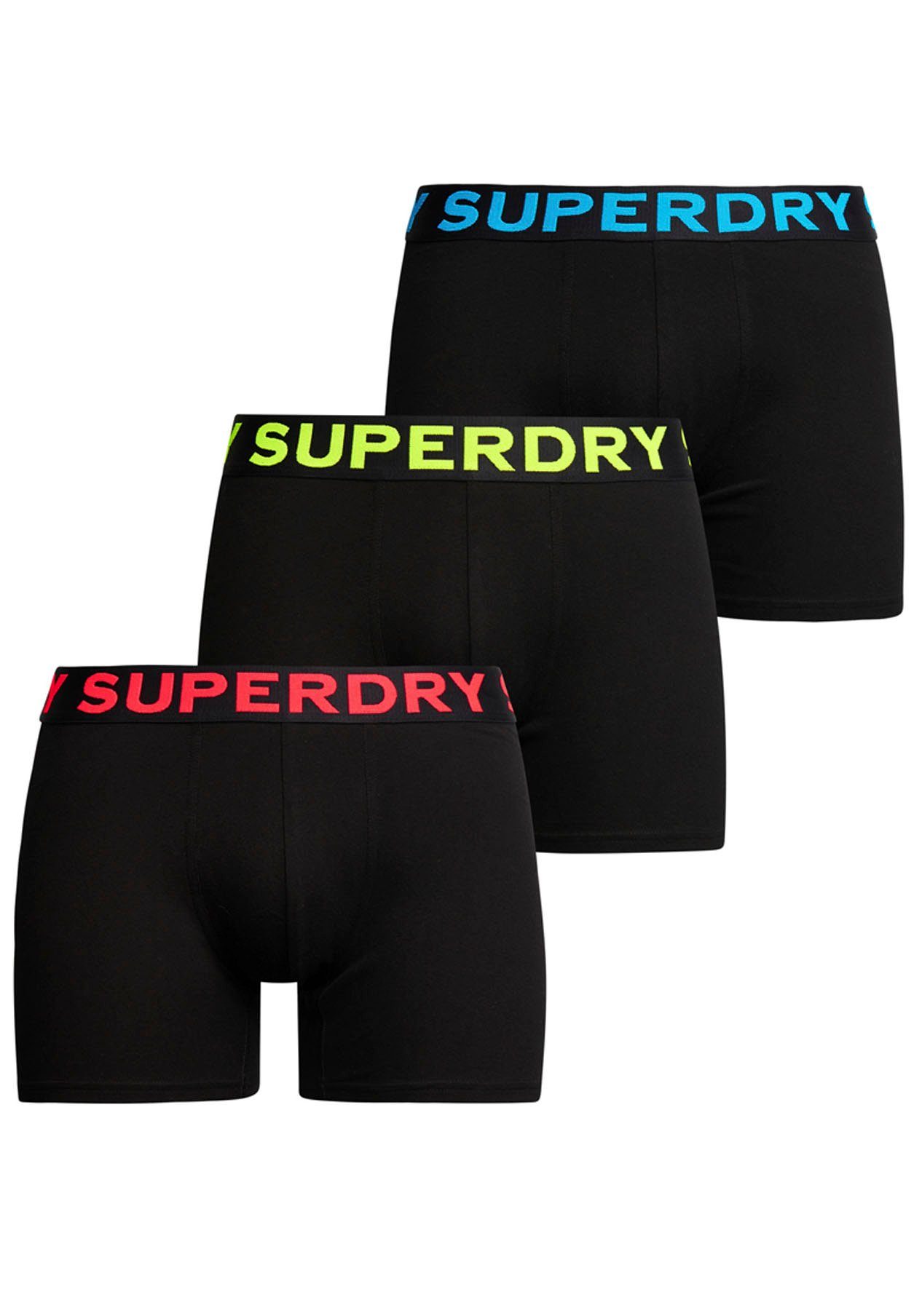 Boxershorts (Packung, TRIPLE Superdry BOXER PACK 3-St) black/neon