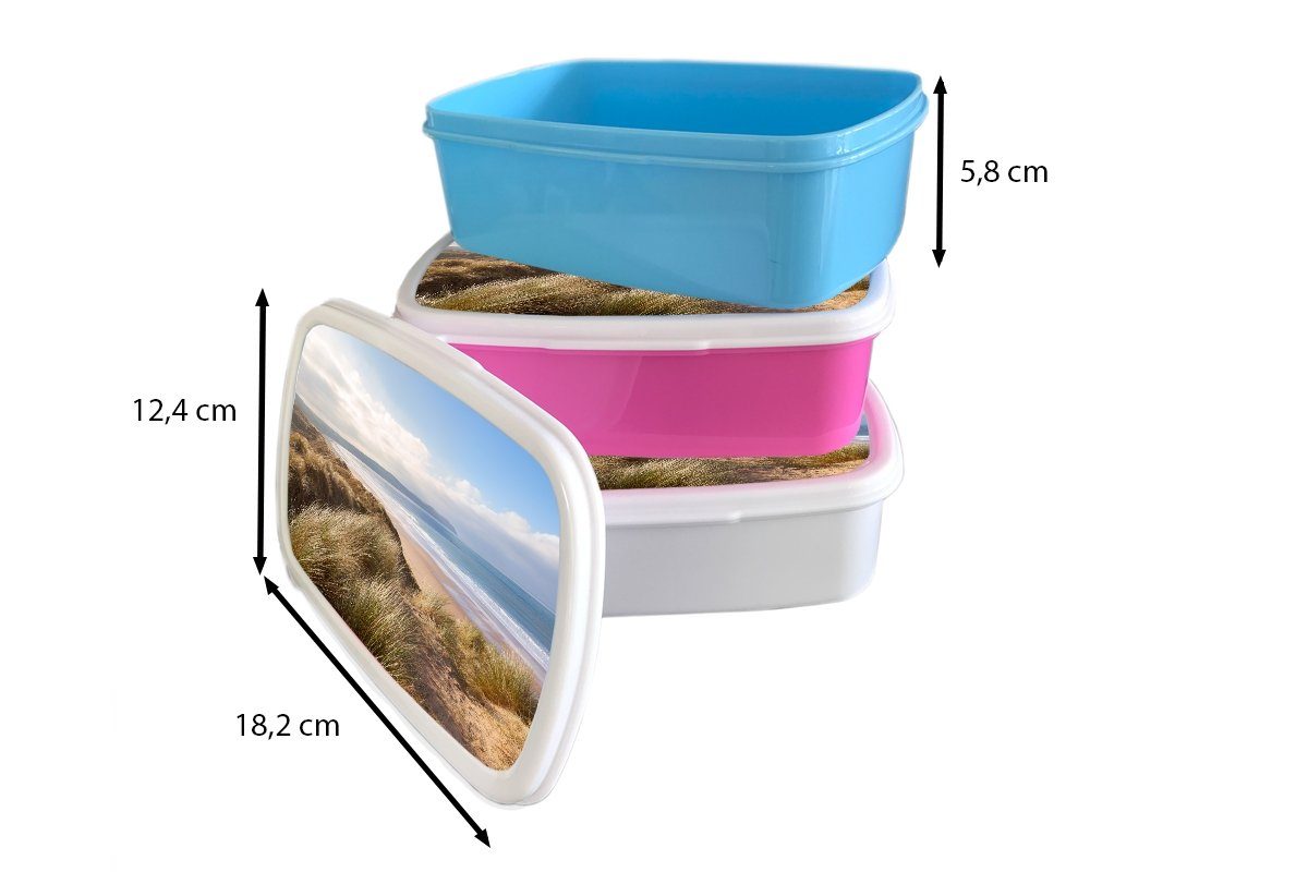 MuchoWow Lunchbox Düne - Jungs Mädchen - Brotdose, weiß und Kinder Wasser, Kunststoff, für Brotbox Erwachsene, Strand für (2-tlg), und