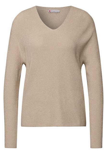 STREET ONE Strickpullover STREET ONE / Da.Strick / LTD_QR_lurex v-neck swea günstig online kaufen