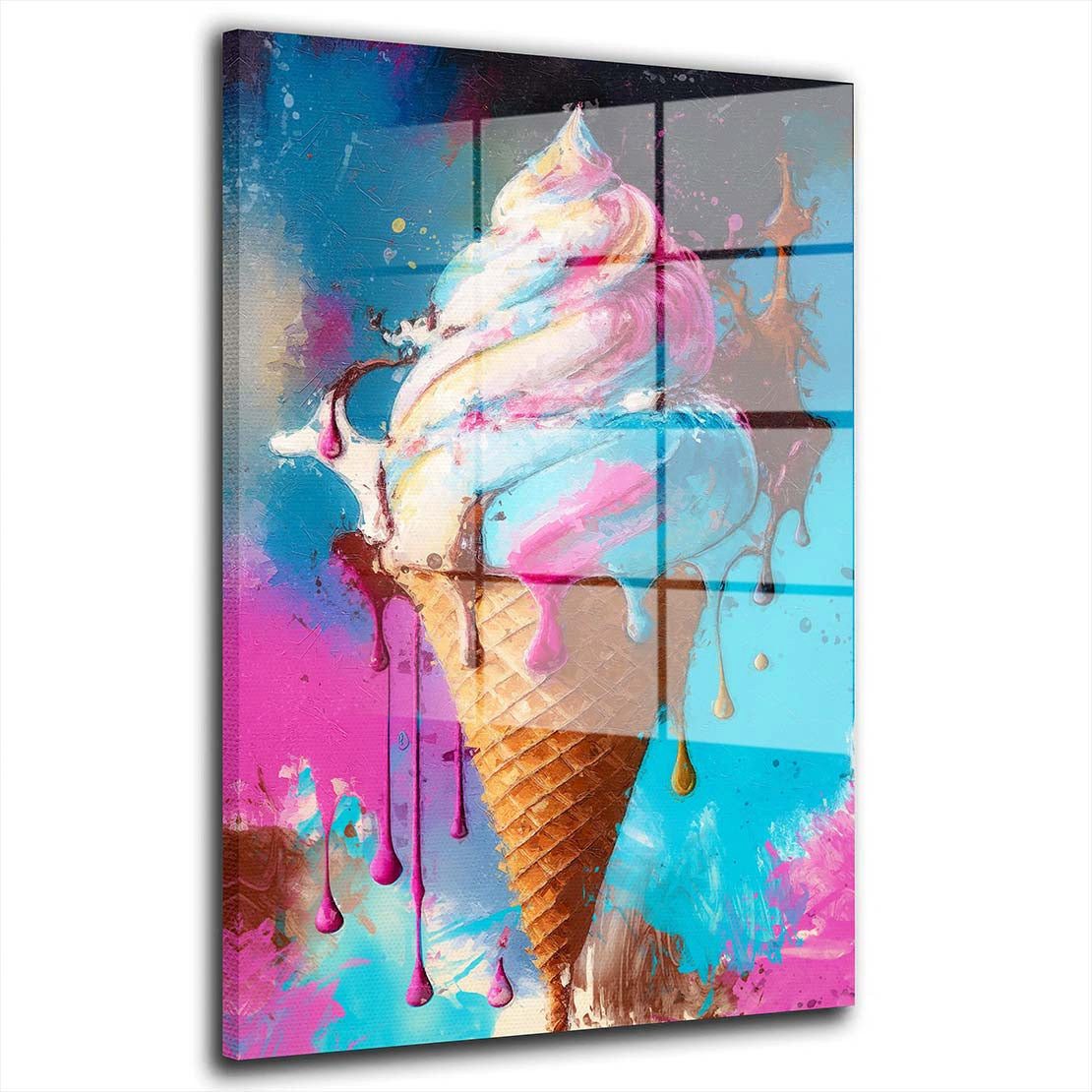 Acrylglasbild Pop Art Eis Acrylglas Wandbild Bild Wanddeko Wohnzimmer XL