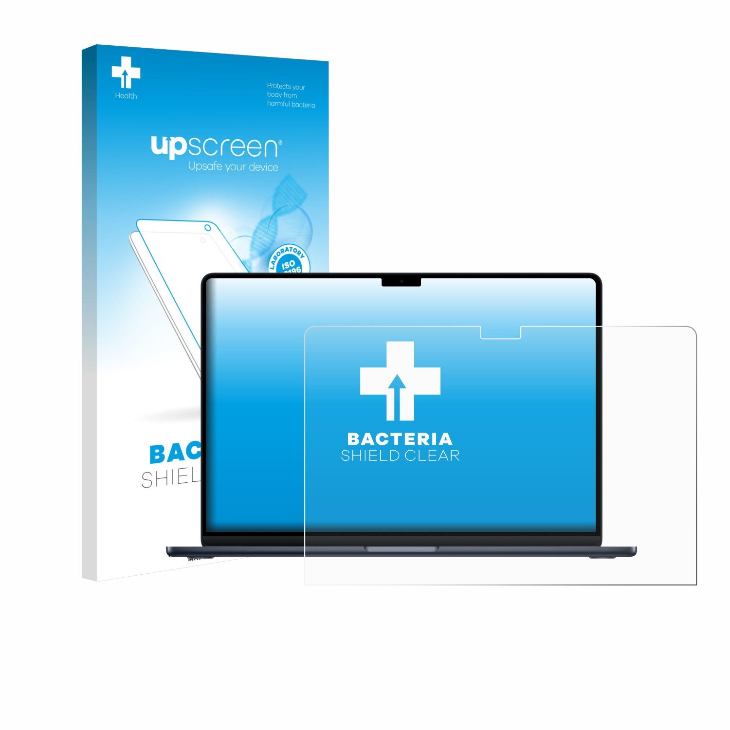 upscreen Displayschutzfolie Schutzfolie für Apple MacBook Air 15" M5 2026, Displayschutz Schutz Folie Klar antibakteriell