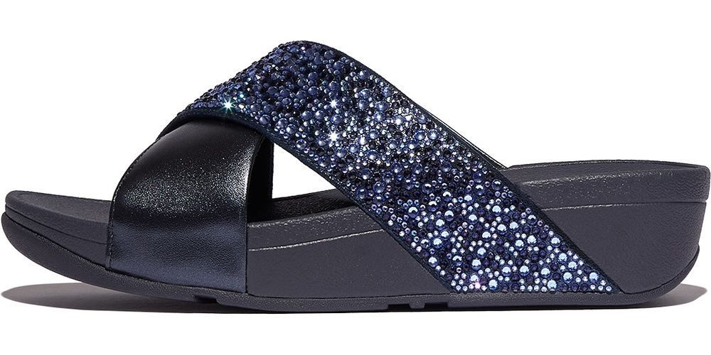 Fitflop Lulu Crystal-Mix Metallic Cross Slides Sandale günstig online kaufen