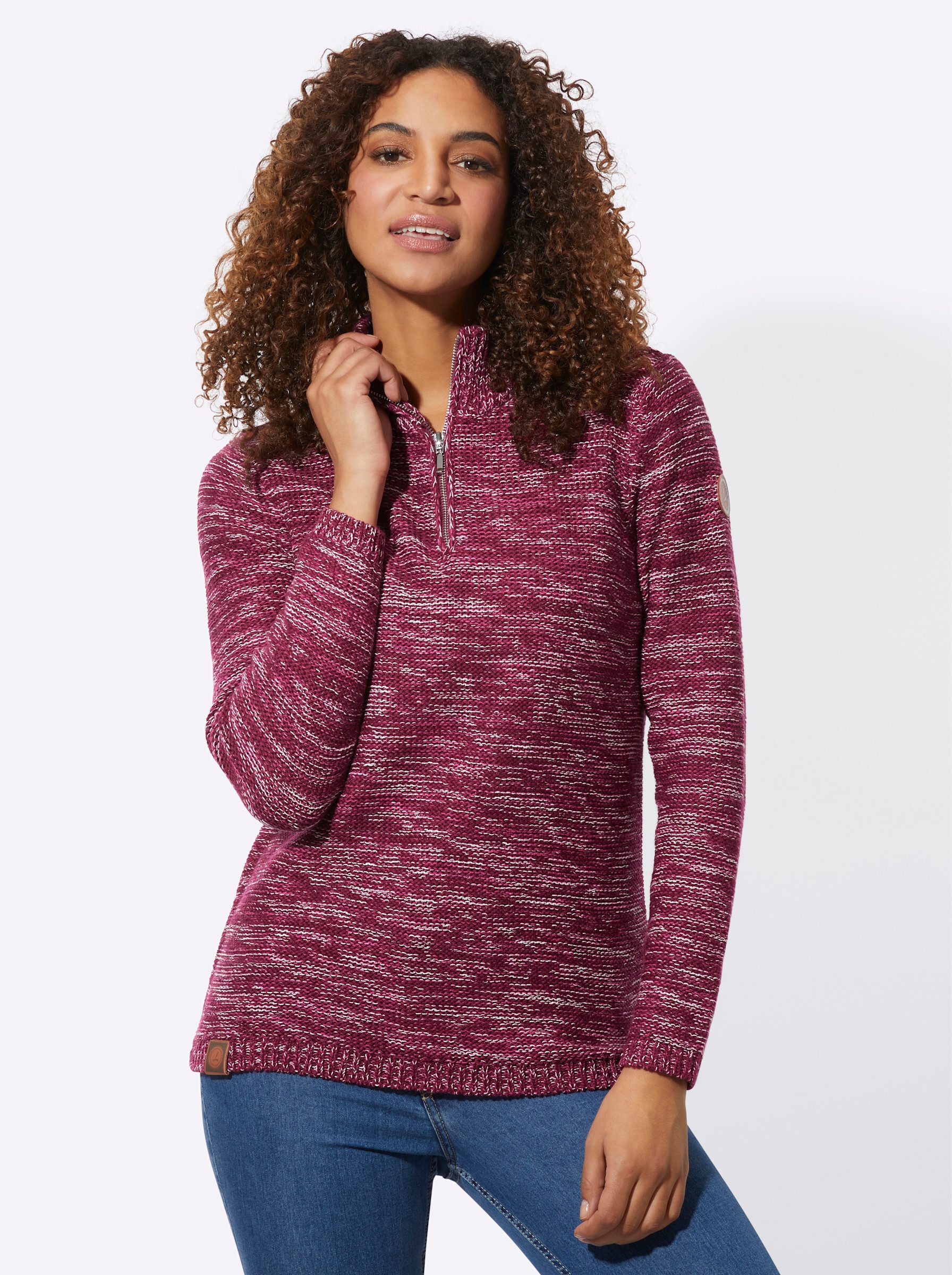 Witt Strickpullover Troyer Langarm Links-Strick günstig online kaufen