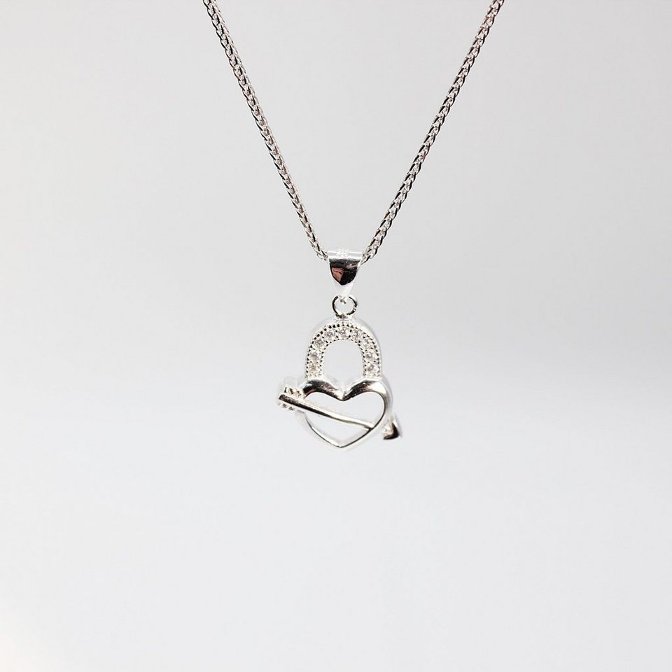 ELLAWIL Herzkette Silberkette Halskette Kette mit Schloss Anhänger in  Herzform Zirkonia (Kettenlänge 40 cm, Sterling Silber 925), inklusive  Geschenkschachtel
