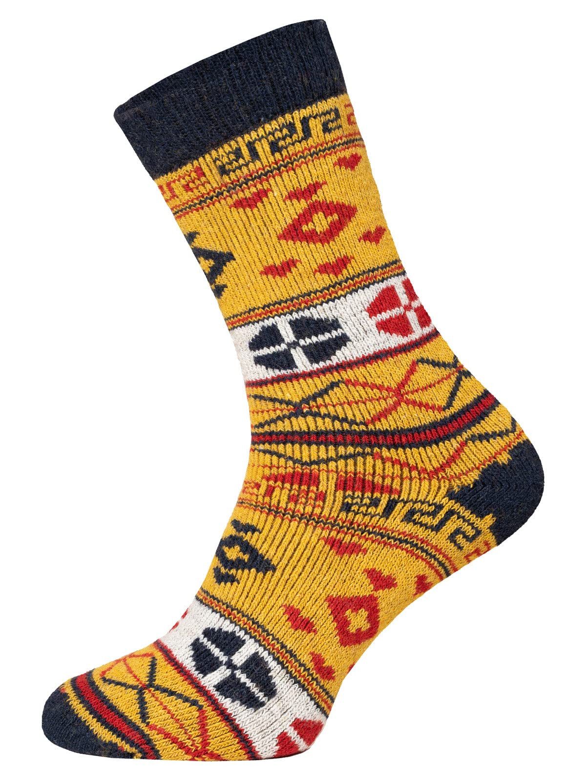 Socken 45% Wollsocken Moderne Bunte Ethno Design