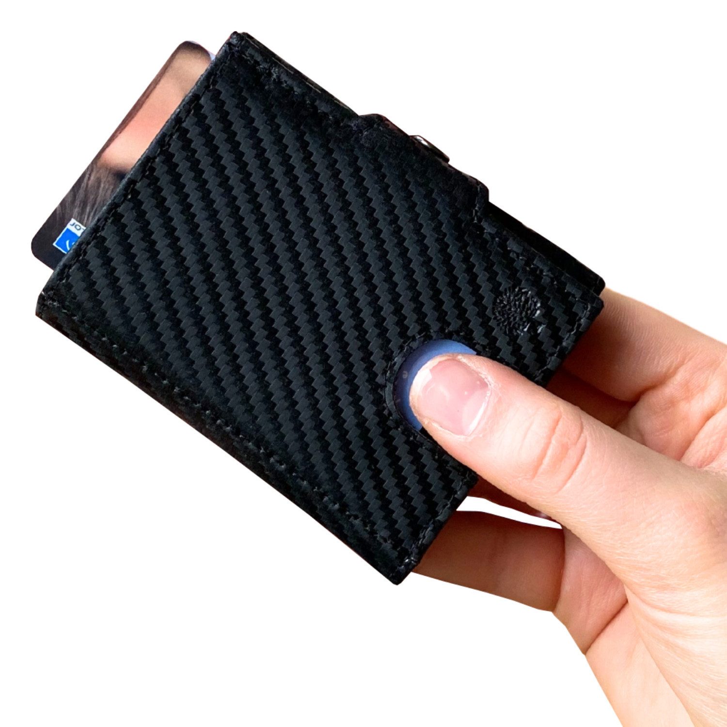 Frentree Mini Geldbörse Slim Wallet mit RFID-Schutz - Geldbörse aus echtem Leder - Mini, Geldbeutel mit Münzfach - Echtleder Portemonnaie Kartenetui Klein
