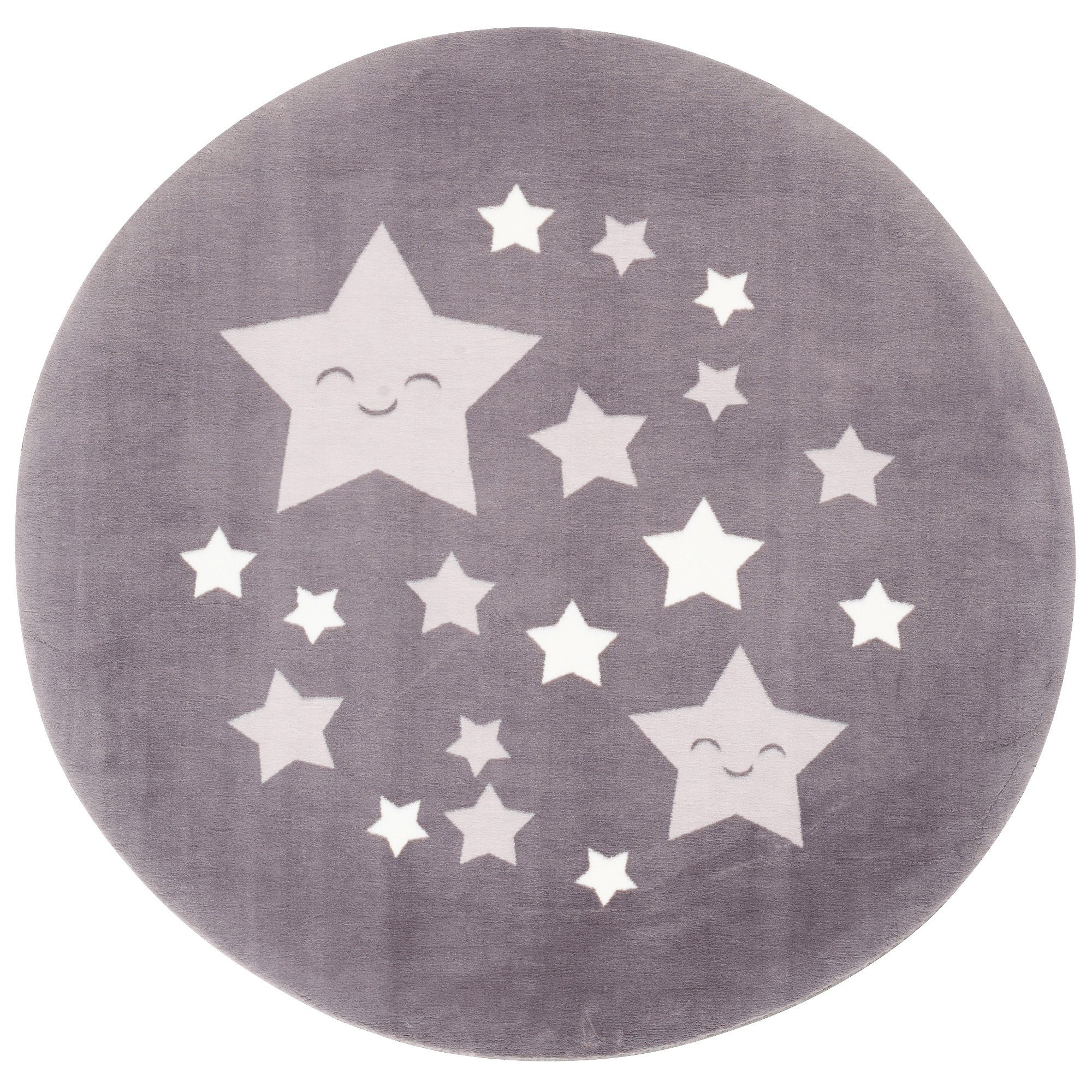 Pergamon Kinderteppich Super Soft Fellteppich Pearl Kids Sterne Rund, Rund, günstig online kaufen
