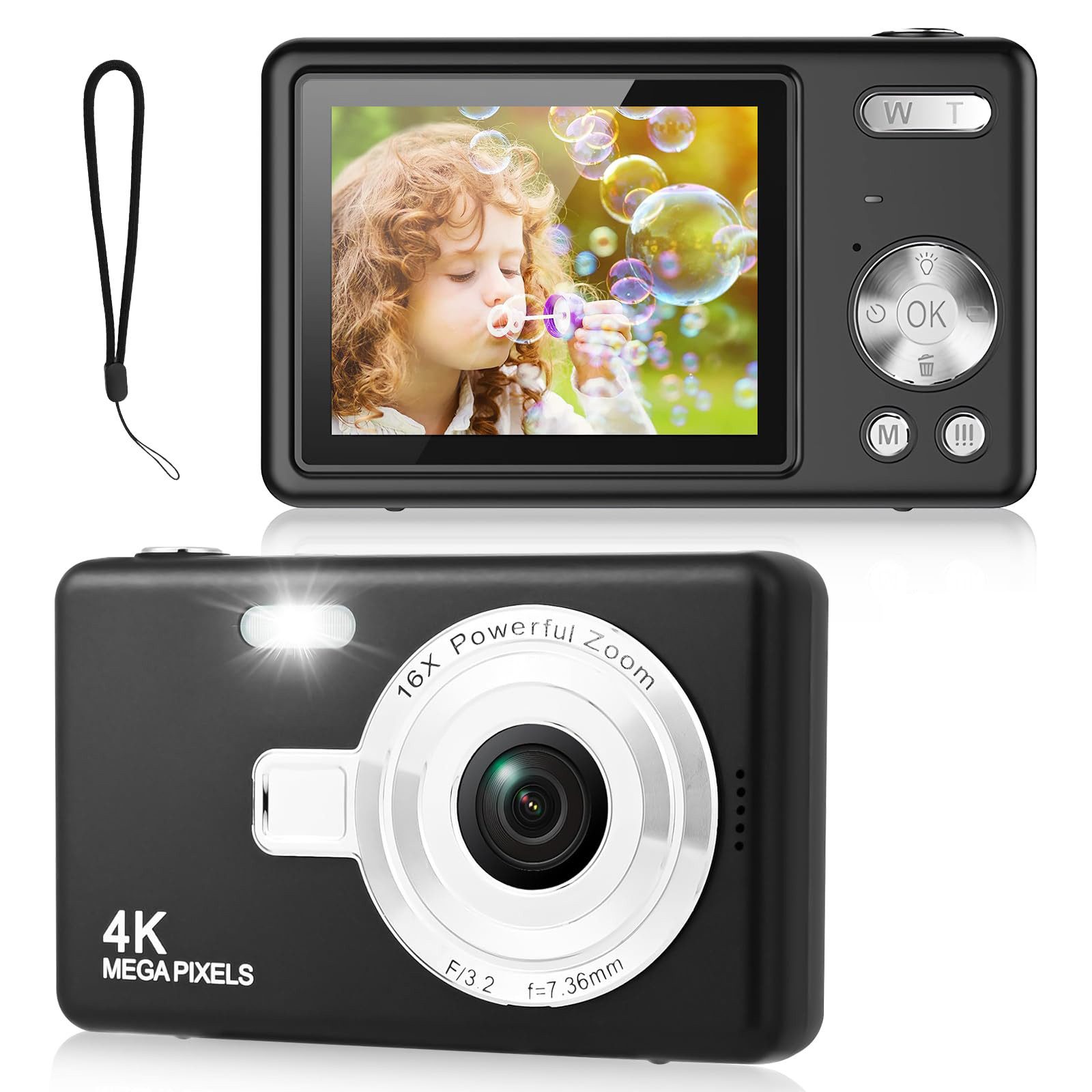 Coonoor 1080P Kinder Kamera, Digitalkamera Fotokamera mit 64GB Karte Kompaktkamera (Spielzeug-Kamera Kinderkamera für Jungen und Mädchen Geschenke)