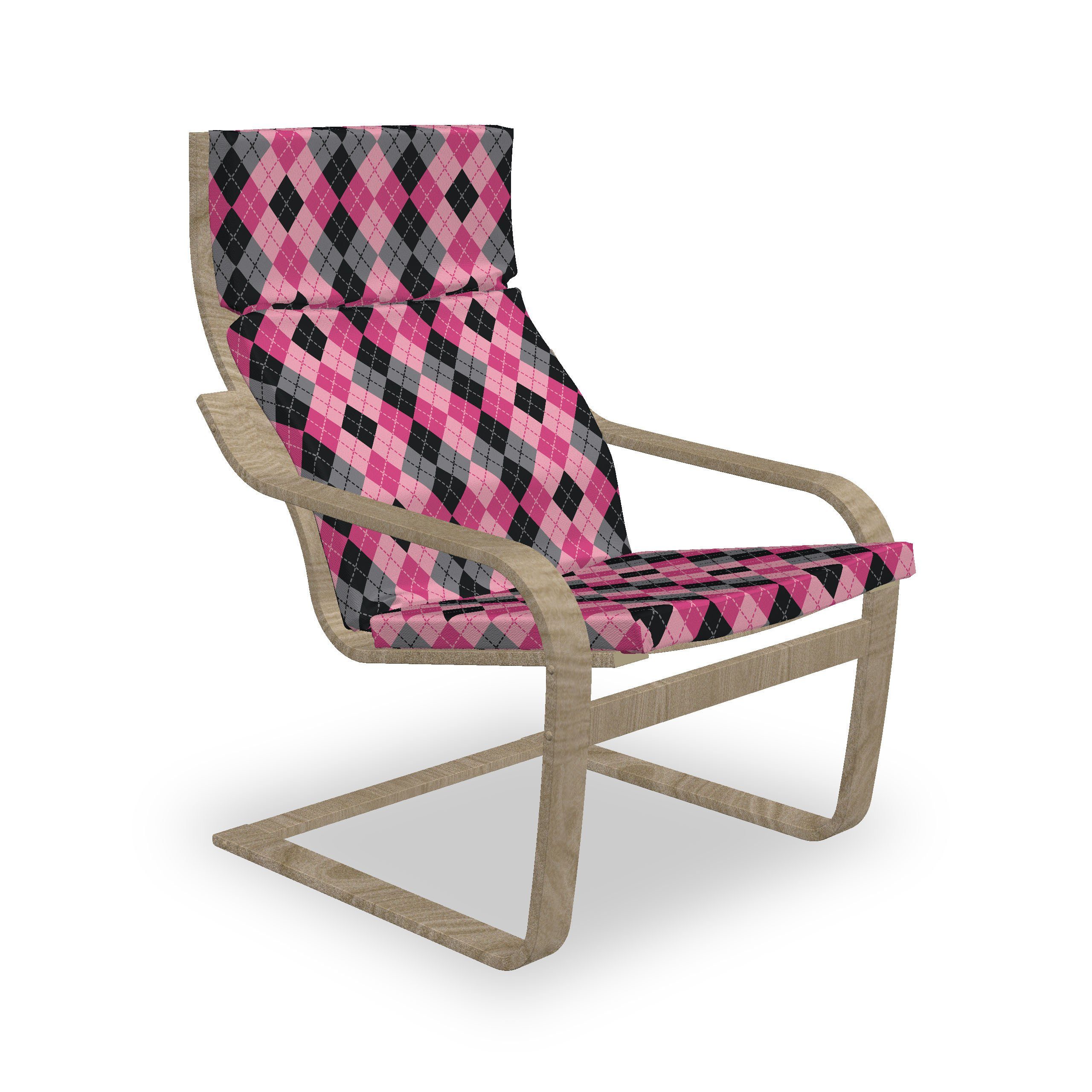 Abakuhaus Stuhlkissen Sitzkissen mit Stuhlkissen mit Hakenschlaufe und Reißverschluss, rosa-Grau Diamanten und Lutschtabletten