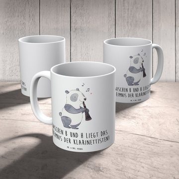 Mr. & Mrs. Panda Tasse Geheimnis Klarinette - Weiß - Geschenk, Klarinettists, Keramiktasse, Keramik, Einzigartiges Botschaft