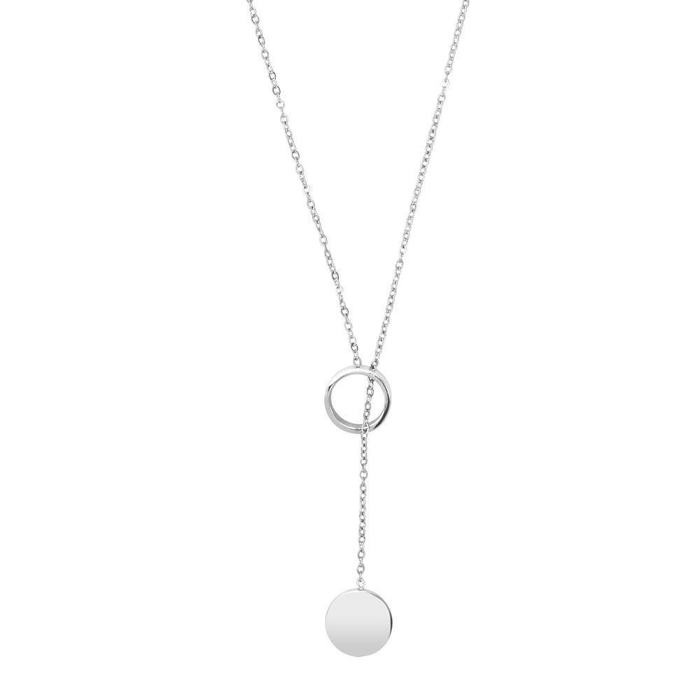 Unique Y-Kette Silbernes Edelstahl mit modernem Kreis Design N5101