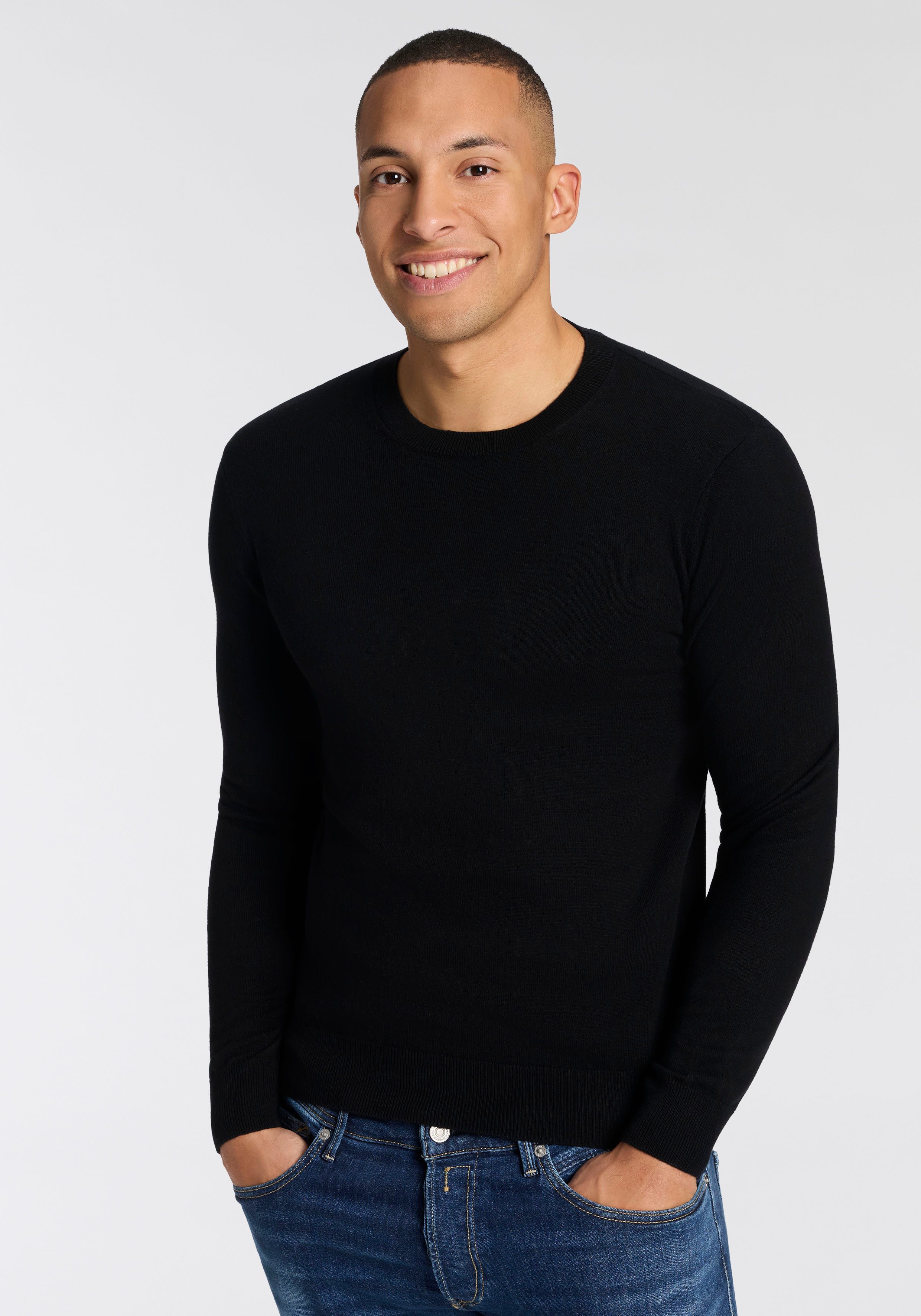 Replay Strickpullover mit Kaschmir-Anteil, Rundhals