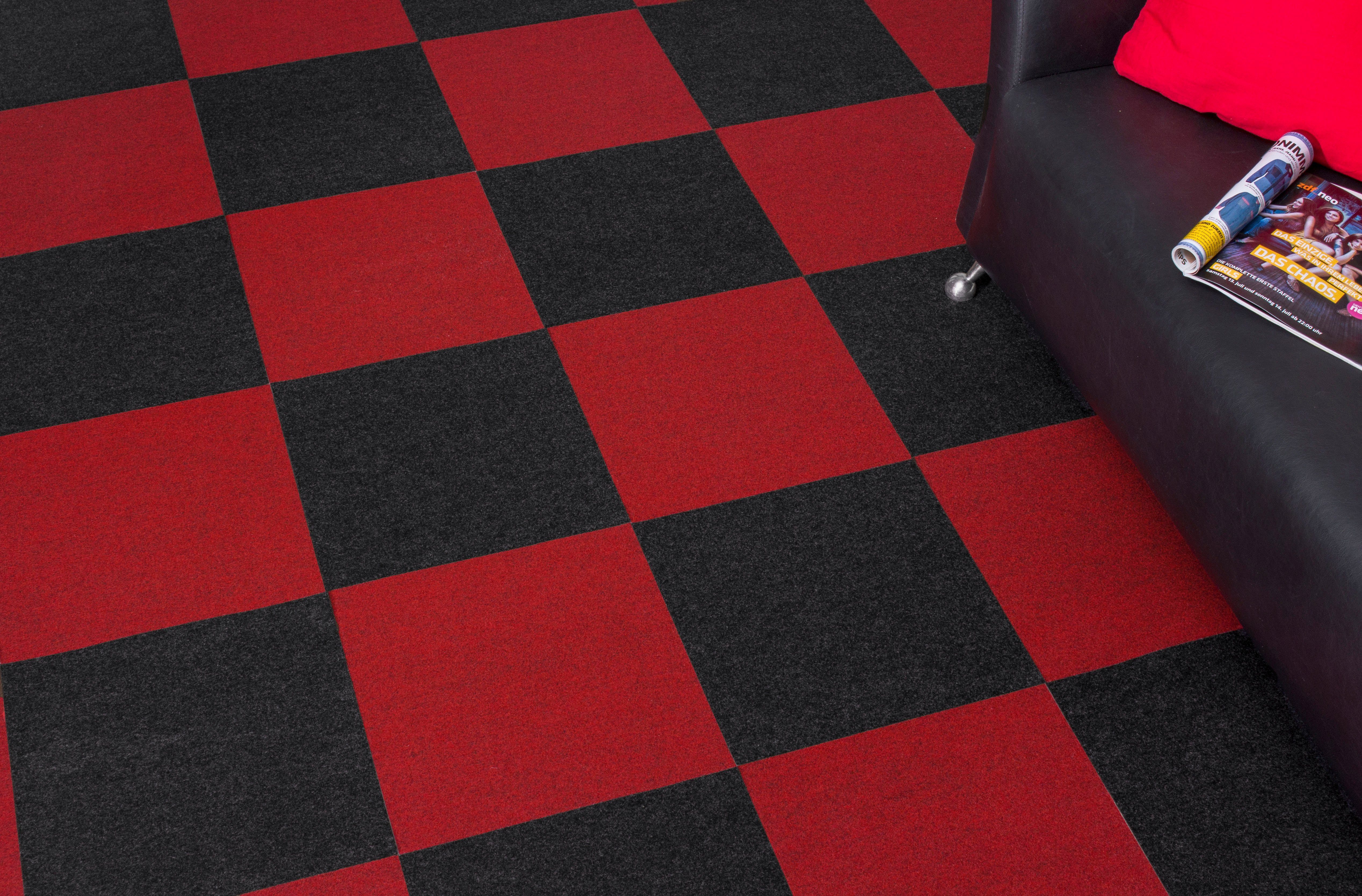 Andiamo Teppichfliese Abbo, selbstklebend, Gesamthöhe 4 mm, quadratisch, Bodenschutz, quadaratisch 40x40 cm, 25er Set, 50er Set, 100er Set