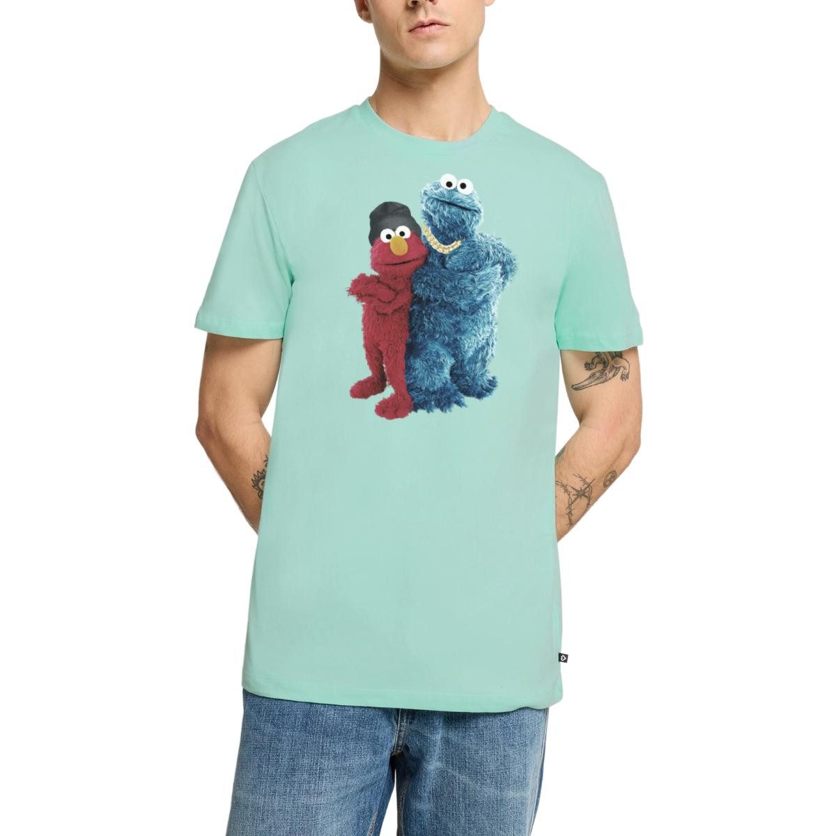 Spreadshirt T-Shirt Sesamstraße Gangster Krümelmonster & Elmo Männer Premium T-Shirt (1-tlg)