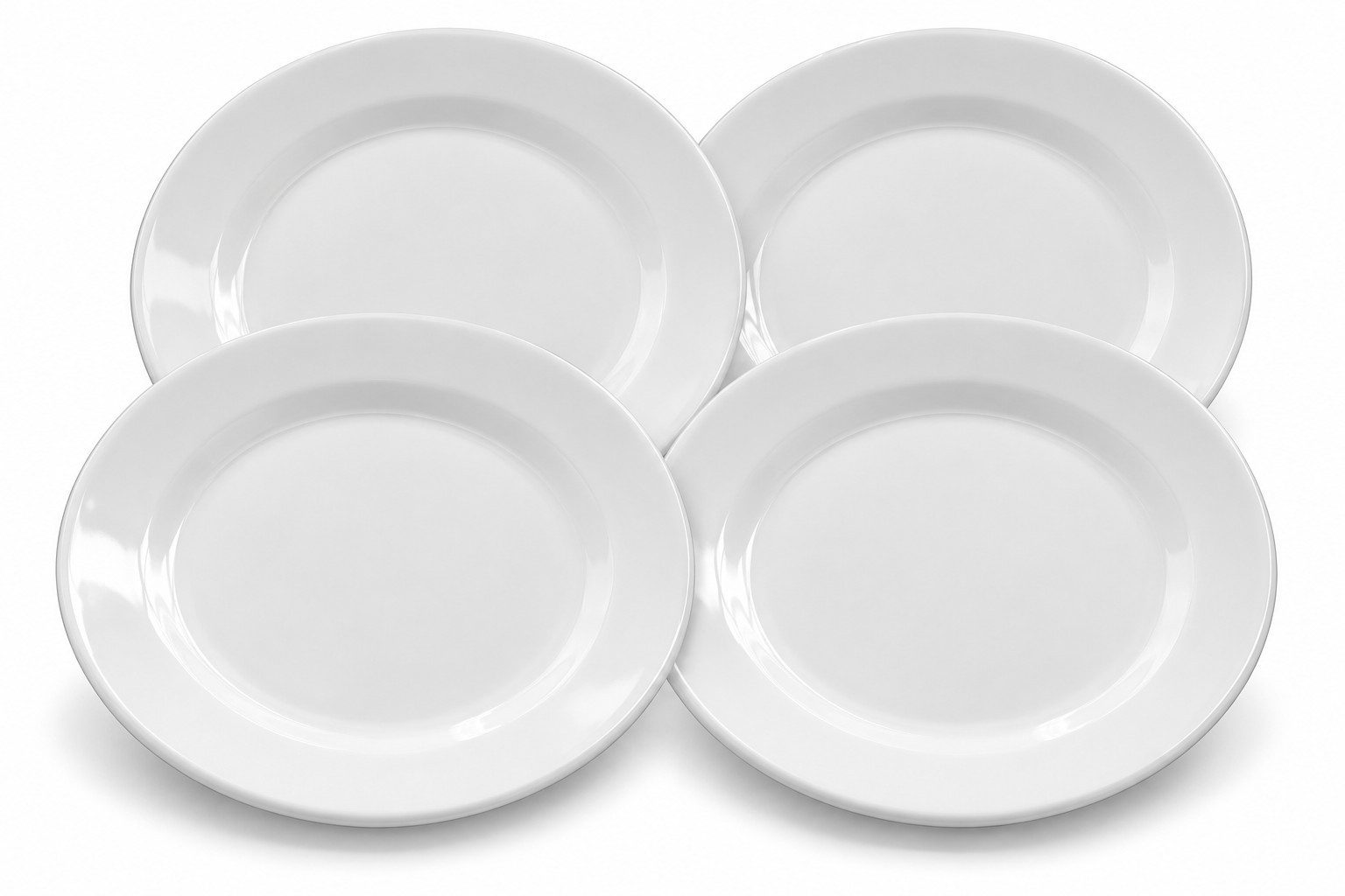 Mach1 Geschirr-Set 100% Melamin Geschirr Dessertteller Purely weiß (rund) (4-tlg)