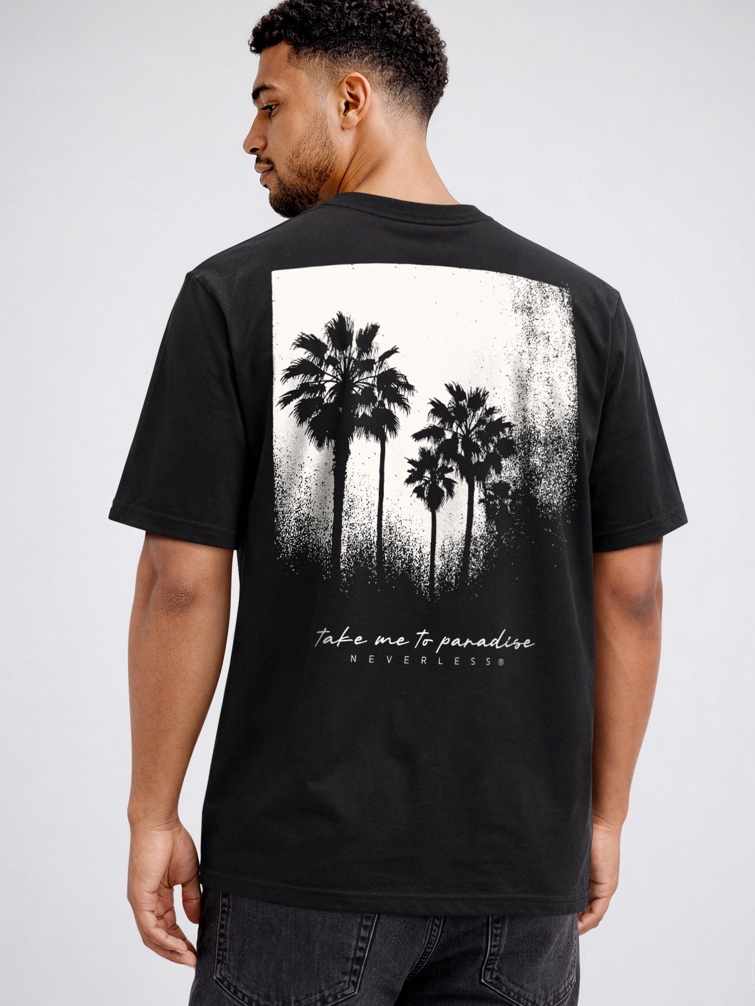Neverless Oversize-Shirt Herren T-Shirt - Palmen - Oversized Relaxed Fit Sommer Fashion mit Print