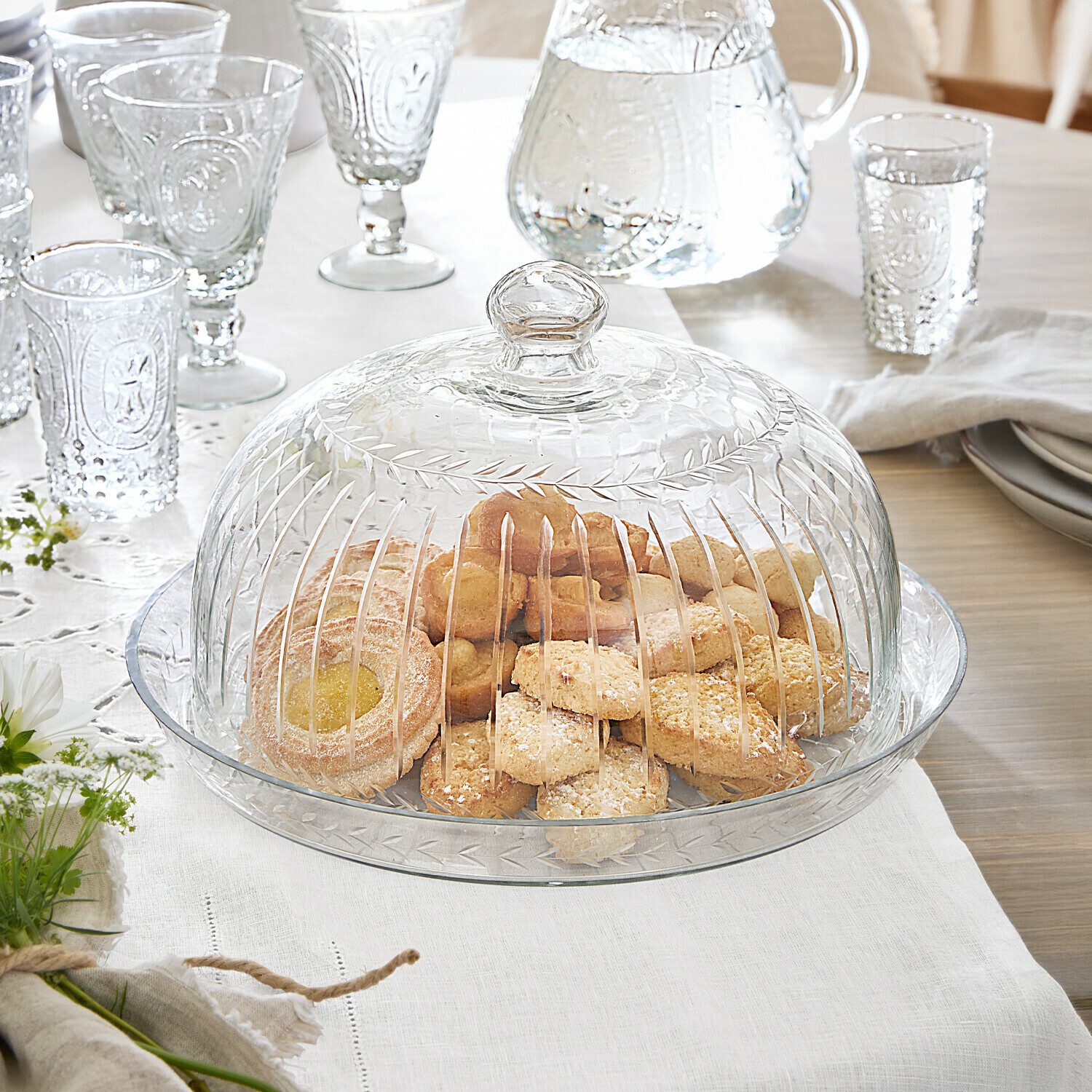 Mirabeau Vorratsdose Glasglocke mit Platte Layla klar, Glas – Bild 2 von 5