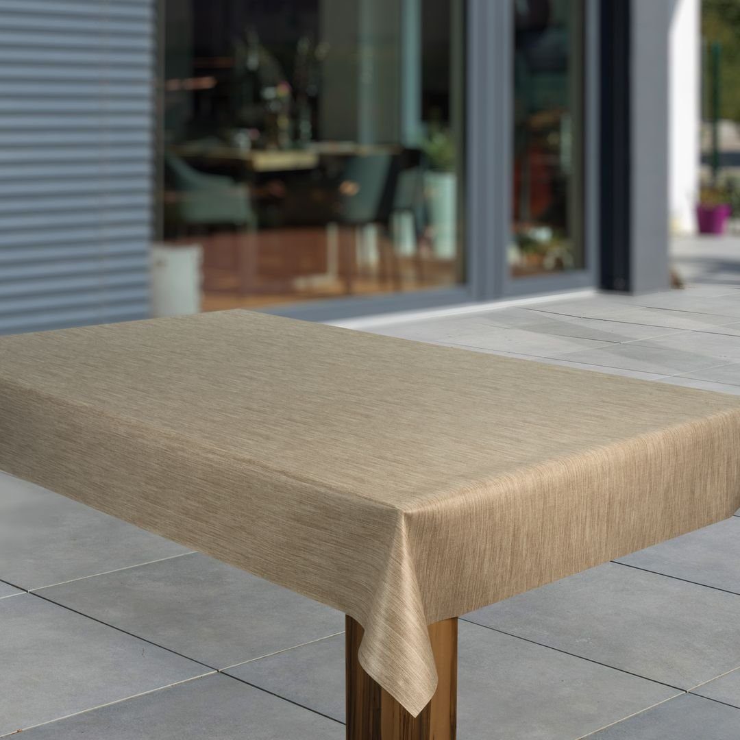 laro Tischdecke Wachstuch-Tischdecken Abwaschbar Leinenoptik Beige günstig online kaufen