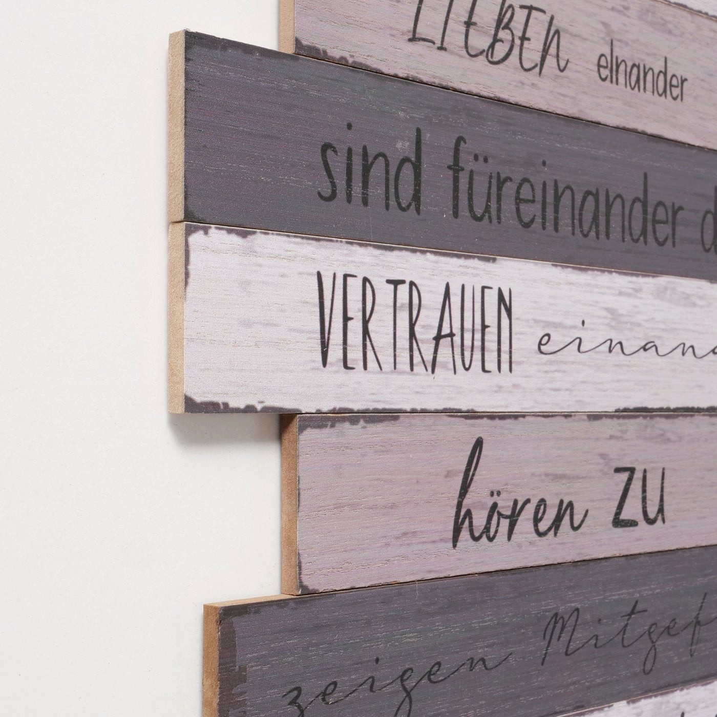 BOLTZE Wanddekoobjekt Aufhänger aus Holz mit Aufdruck "Familienregeln" von Boltze - Wanddeko