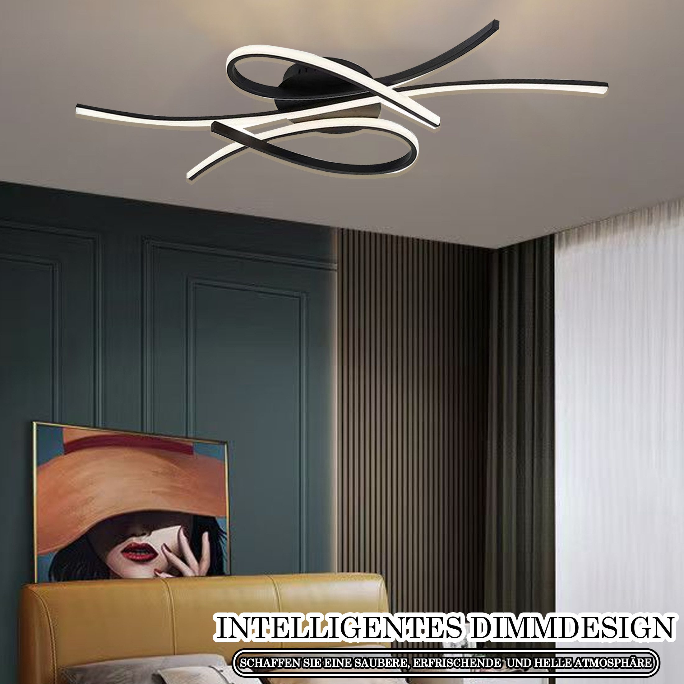 Masbekte Deckenleuchte 100cm LED Deckenlampe, Stufenlos günstig online kaufen