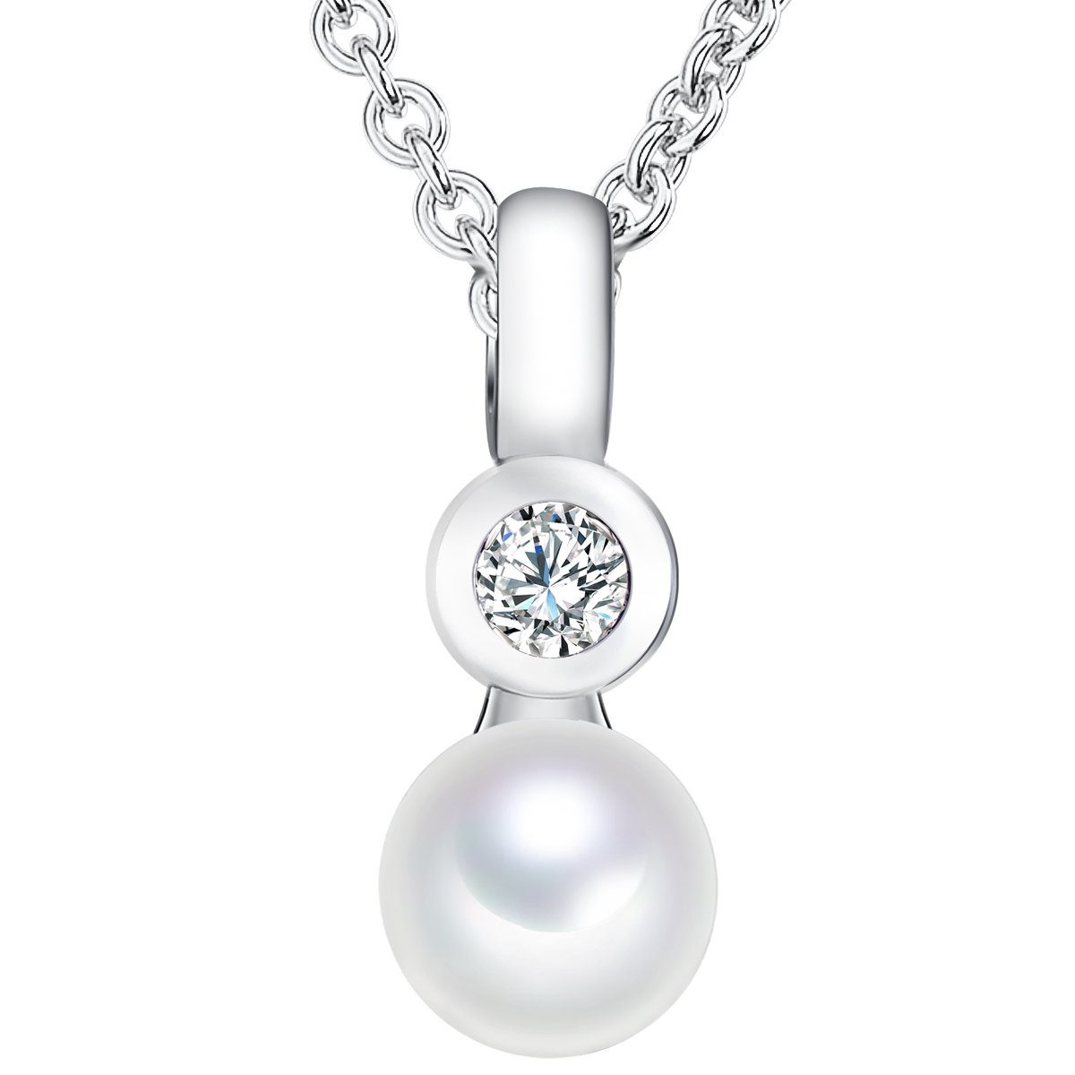 Valero Pearls Perlenkette silber, aus Süßwasser-Zuchtperlen