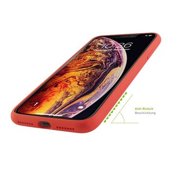 KMP Creative Lifesytle Product Handyhülle Silikon Schutzhülle für iPhone XS, X Red 5,8 Zoll