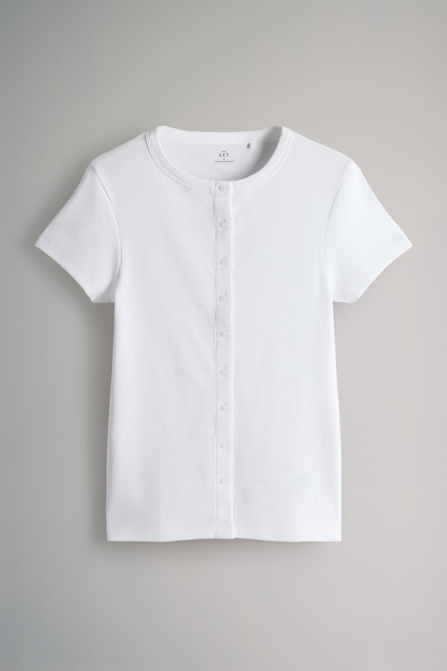 The Set T-Shirt The Set Gerippte T-Shirts, Knopfleiste, 3er-Pack (3-tlg) günstig online kaufen