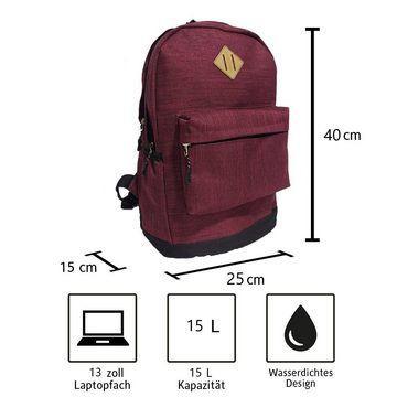 VEGMANN Rucksack TG300 Daypack Schulrucksack, mit Laptopfach bis zu 13 zoll und mit Tabletfach Wasserdichter Sportrucksack Herren, Damen Und Teenager