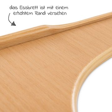 Hauck Hochstuhl Alpha Plus Move - Natur, Mitwachsender Holz Kinderhochstuhl mit Tisch, Rollen höhenverstellbar