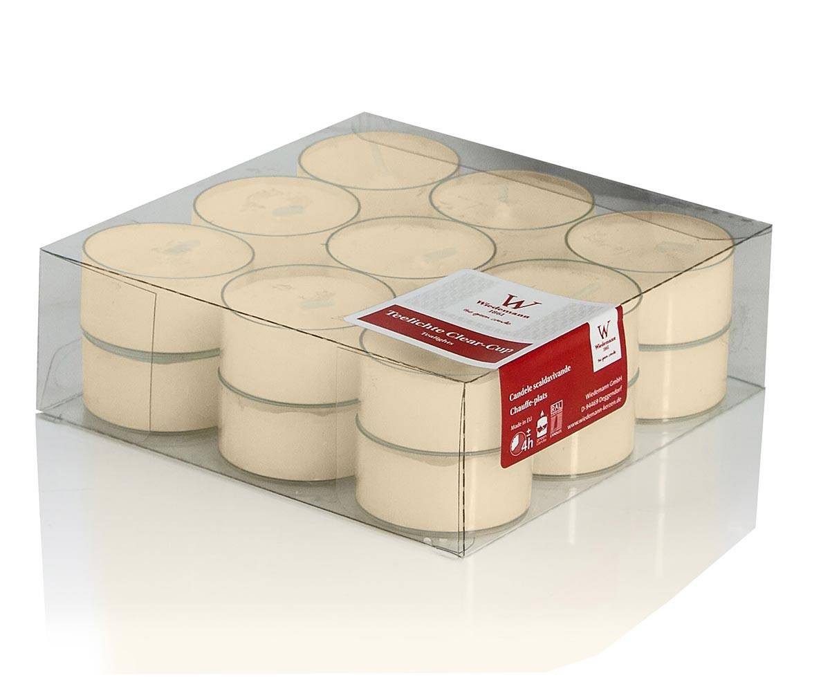 INNA-Glas Teelicht 18er Set Deko Kerze Kenny, creme, 1,8cm, Ø 3,8cm, 4h