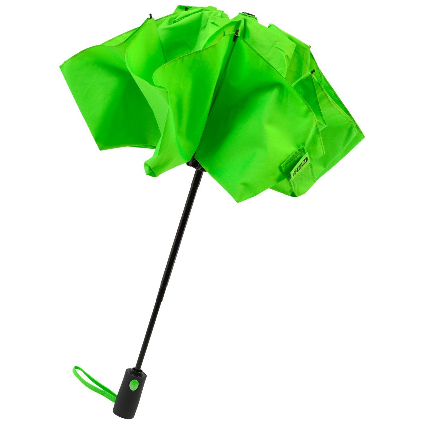 Fiberglas-Automatiksch, Taschenregenschirm mit stabilen iX-brella öffnender Reverse umgekehrt bunten neon-grün Speichen
