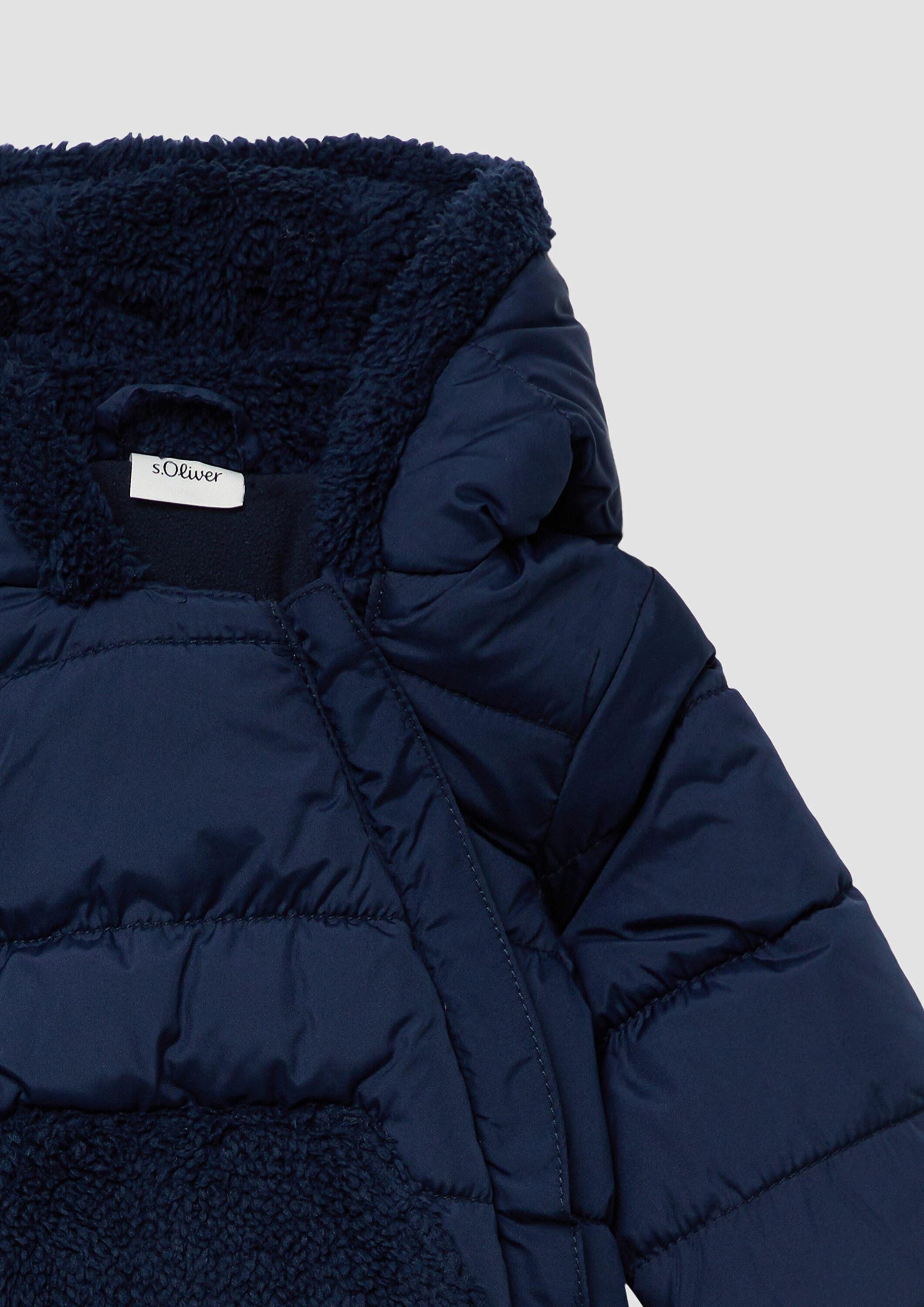 s.Oliver Winterjacke Outdoor-Jacke Unisex Steppjacke mit Teddyplüsch