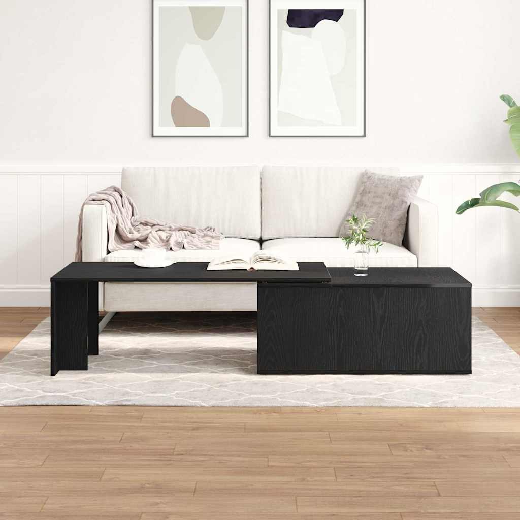 furnicato Couchtisch Moderner 150x50x35 cm in Schwarz Eichen-Optik aus (1-St), Pflegeleichte Wohnzimmertafel mit hoher Belastbarkeit für innenräume