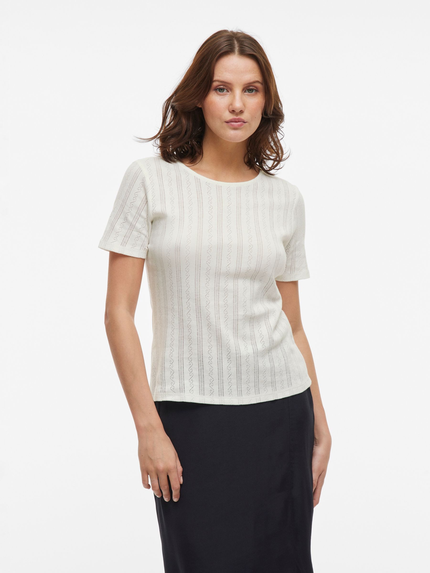 Vila T-Shirt Kurzarm-Strickshirt mit Rundhalsausschnitt und günstig online kaufen