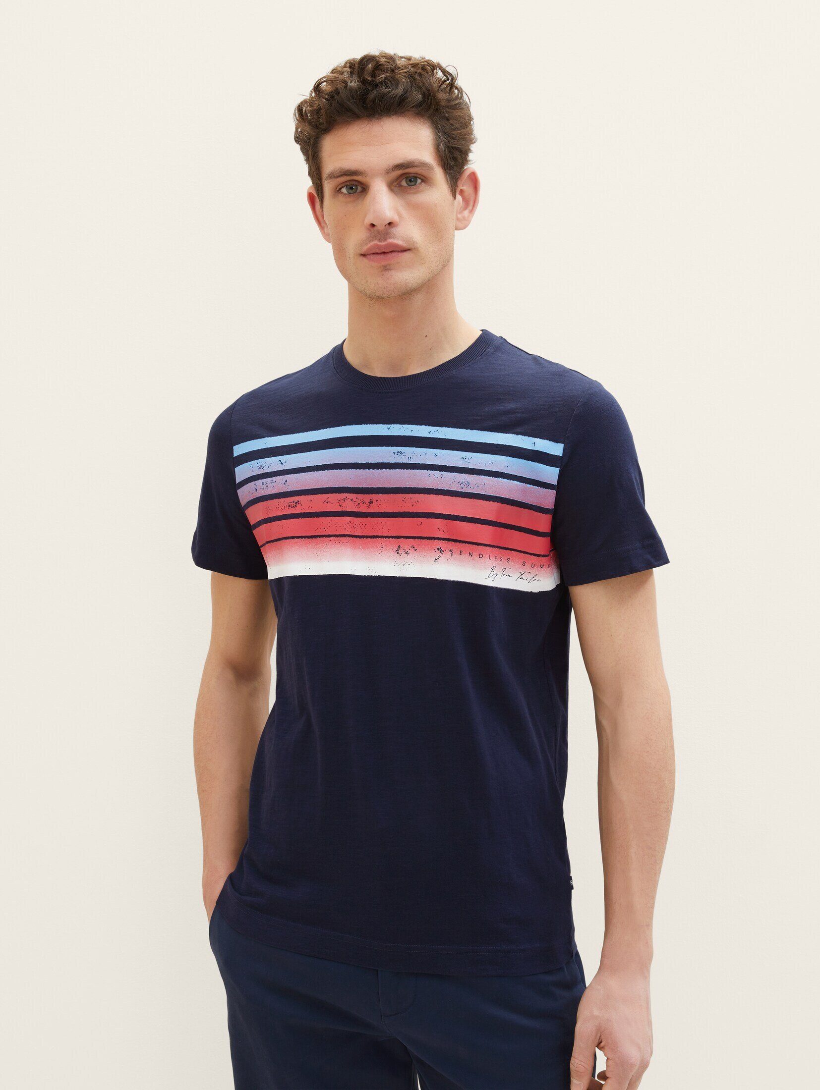 Print captain sky T-Shirt blue mit TOM T-Shirt TAILOR