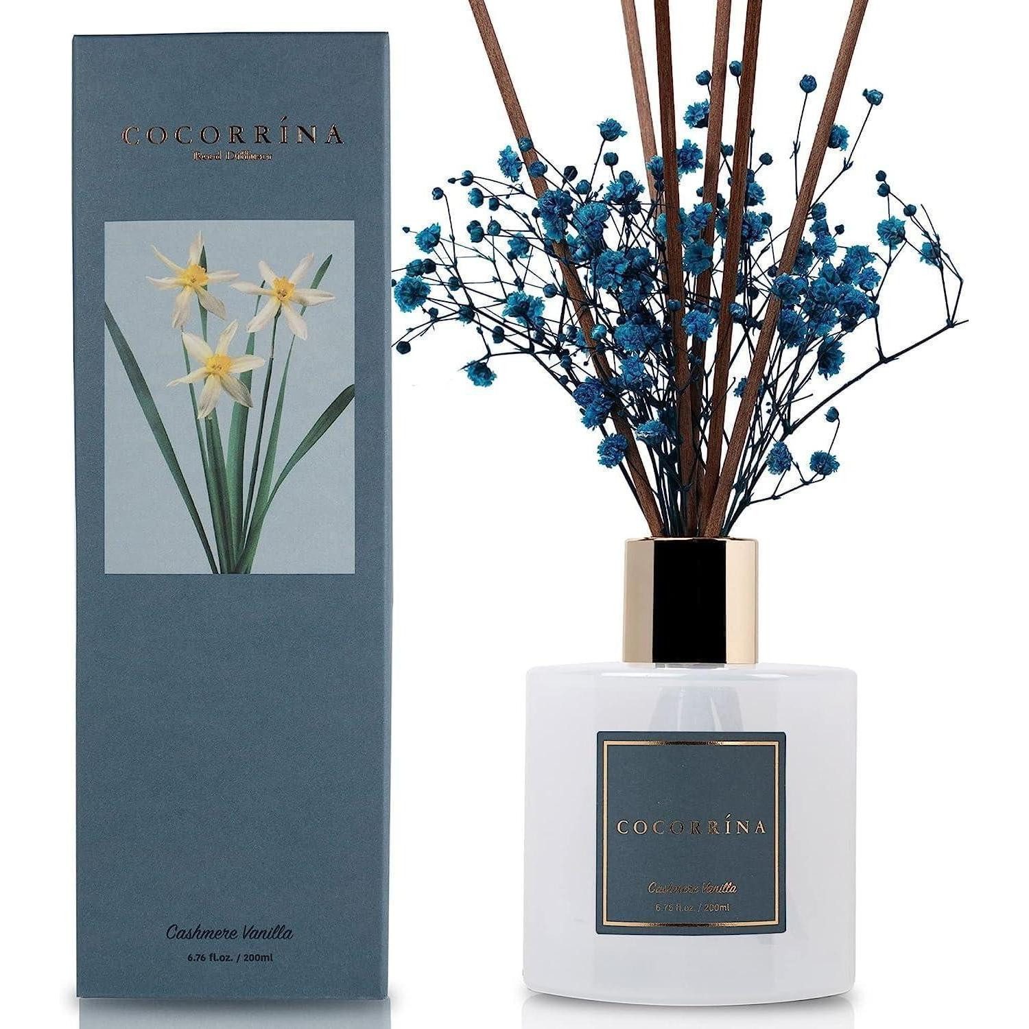 Decor Space Duftspender Mit Stäbchen 'Vanille & Zedernholz' - Elegante Raumduft-Diffusor Flasche 500 Ml