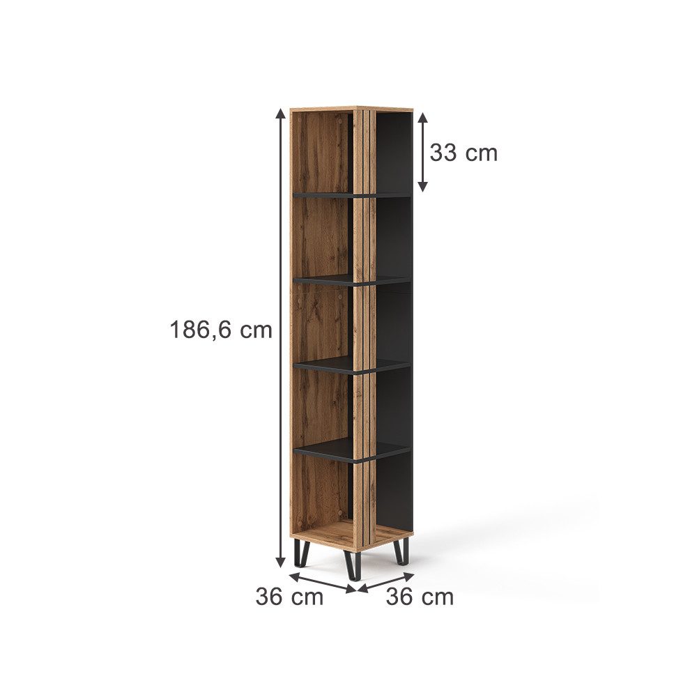 Vicco Bücherregal Amber, Eiche Wotan, 36 günstig online kaufen