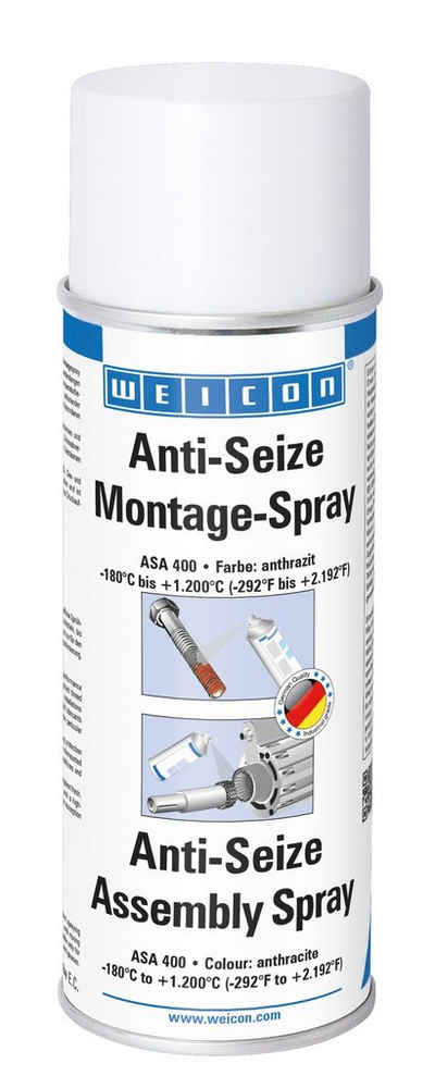 WEICON Montagepaste Anti-Seize Montagepaste-Spray, Schmier- und Trennmittel, 400 ml, schützt vor Korrosion, Festfressen, Verschleiß, Oxidation, Rost