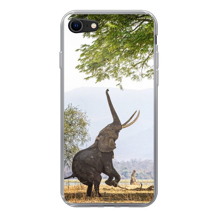 MuchoWow Handyhülle Elefanten in Simbabwe erreichen Handyhülle Apple iPhone SE (2020) Smartphone-Bumper Print Handy